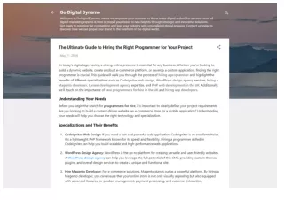 The Ultimate Guide to Hiring the Right Programmer for Your Project