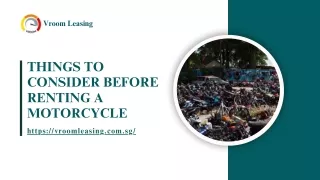 Things to Consider Before Renting a Motorcycle