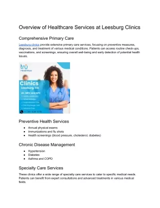 Overview of Healthcare Services at Leesburg Clinics (1)