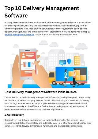 Top 10 Delivery Management Softwares