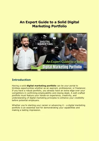 An Expert Guide To A Solid Digital Marketing Portfolio