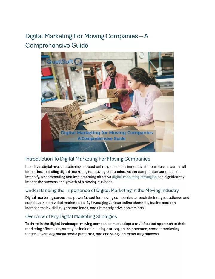 digital marketing for moving companies