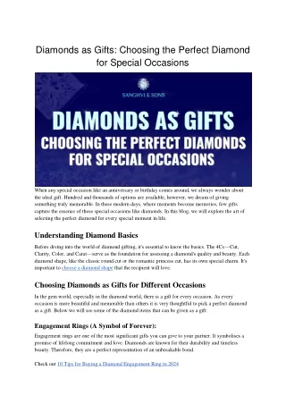 Diamonds as Gifts_ Choosing the Perfect Diamond for Special Occasions and Milestones