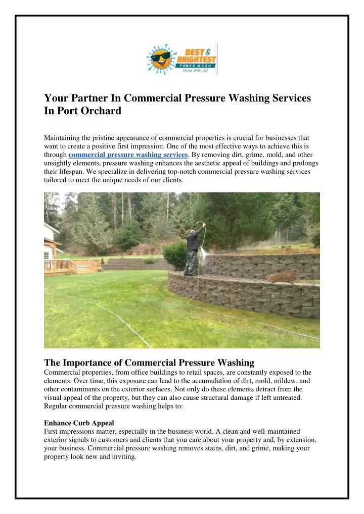 your partner in commercial pressure washing