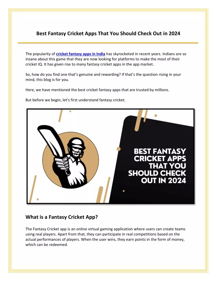 best fantasy cricket apps that you should check