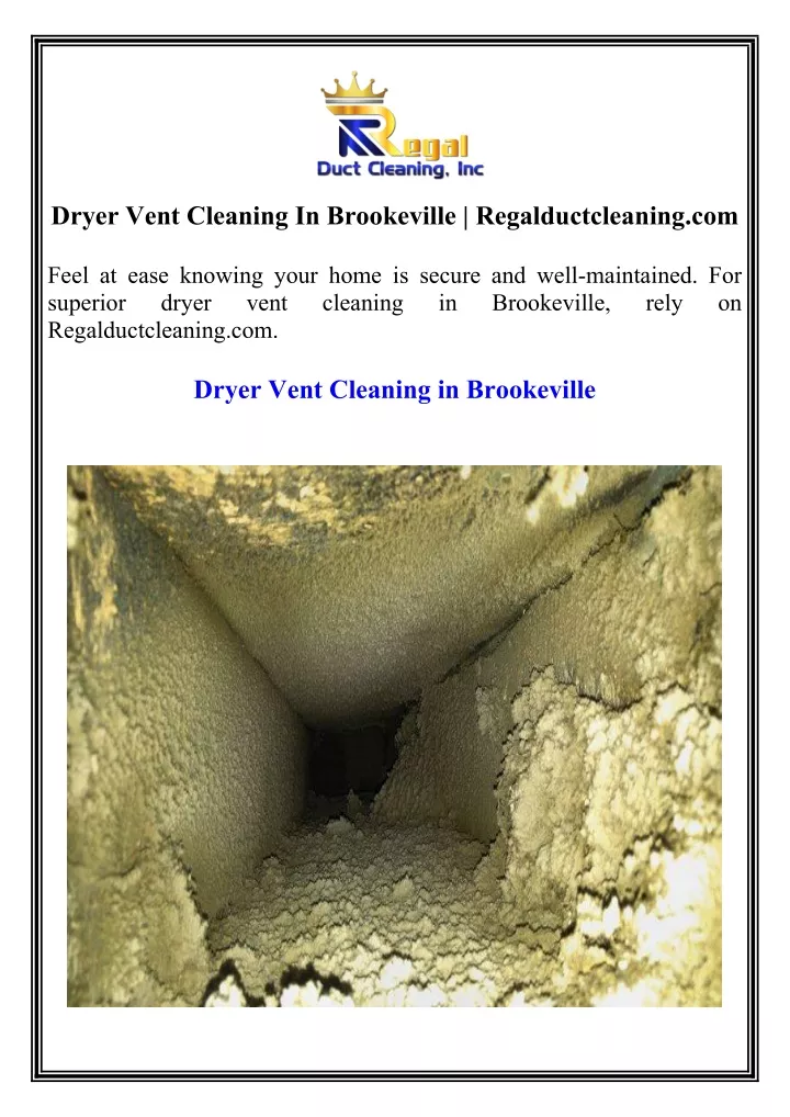 dryer vent cleaning in brookeville