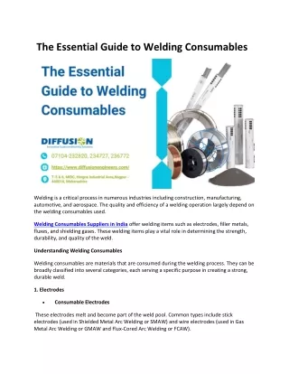 The Essential Guide to Welding Consumables