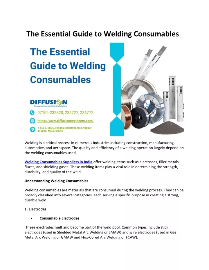 the essential guide to welding consumables