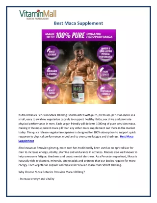 best maca supplement