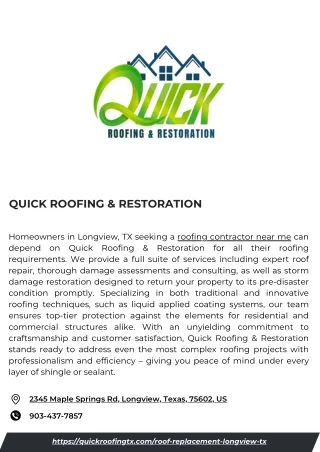 quick roofing restoration