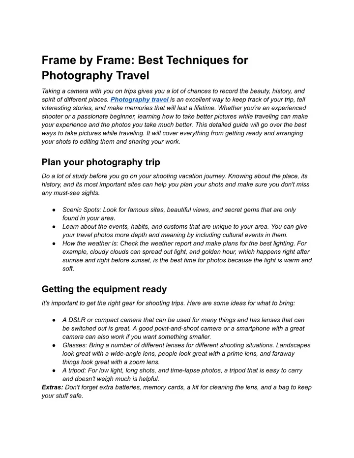 frame by frame best techniques for photography