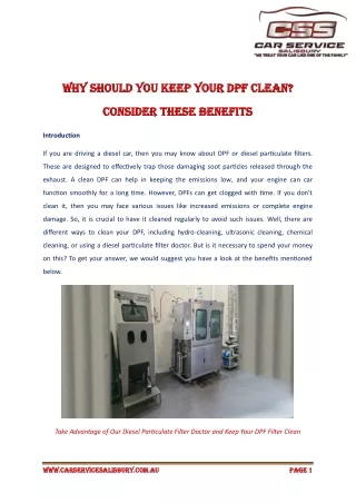 Why Should You Keep Your DPF Clean Consider These Benefits