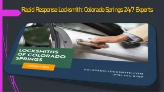 Rapid Response Locksmith Colorado Springs 247 Experts