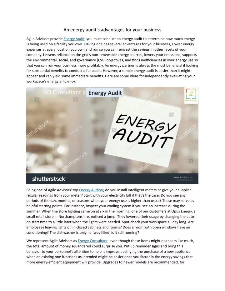 an energy audit s advantages for your business