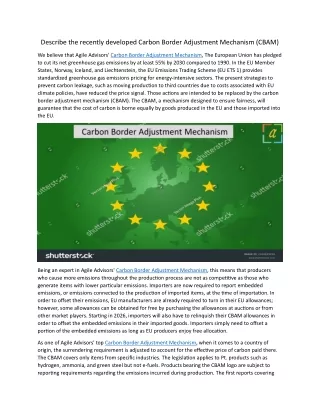 describe the recently developed carbon border