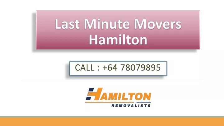 last minute movers hamilton