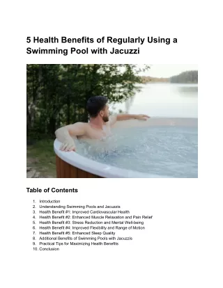 5 Health Benefits of Regularly Using a Swimming Pool with Jacuzzi