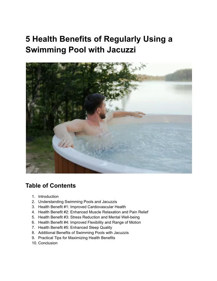 5 health benefits of regularly using a swimming