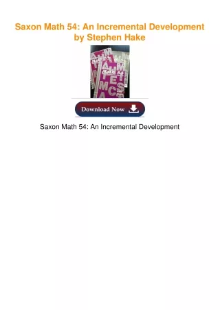 Saxon Math 54: An Incremental Development by Stephen Hake