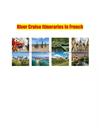 River Cruise Itineraries In France