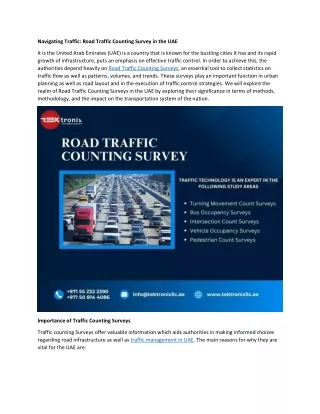 Navigating Traffic Road Traffic Counting Survey in the UAE