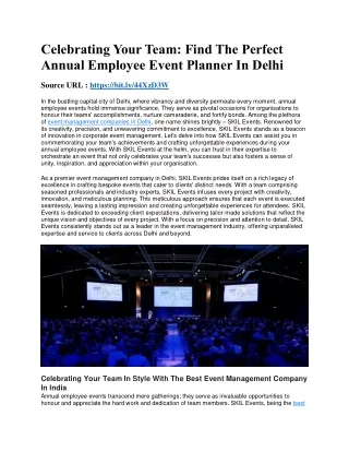 Celebrating Your Team Find The Perfect Annual Employee Event Planner In Delhi
