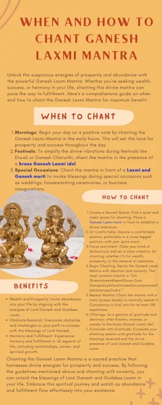 When and how  to chant ganesh laxmi mantra