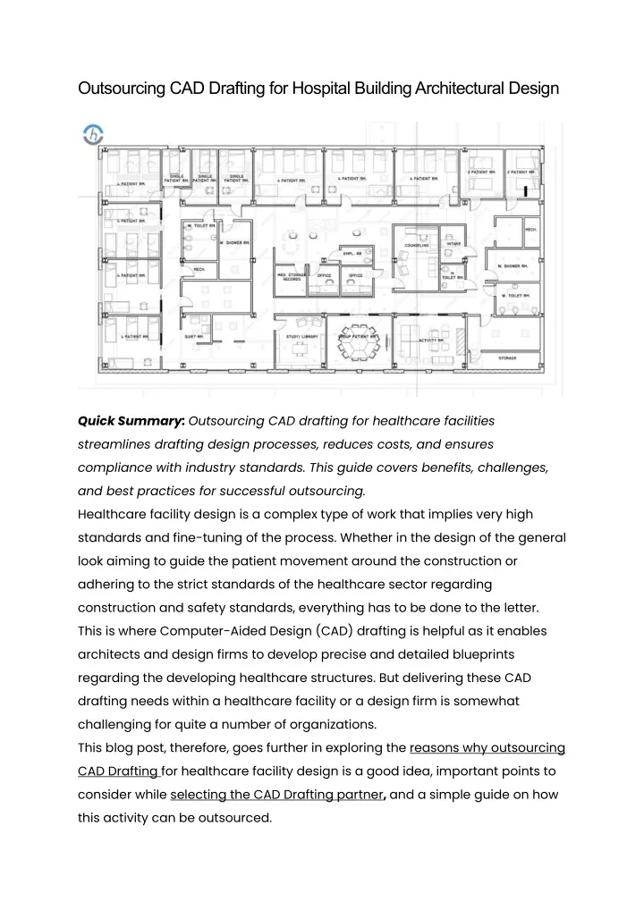 outsourcing cad drafting for hospital building