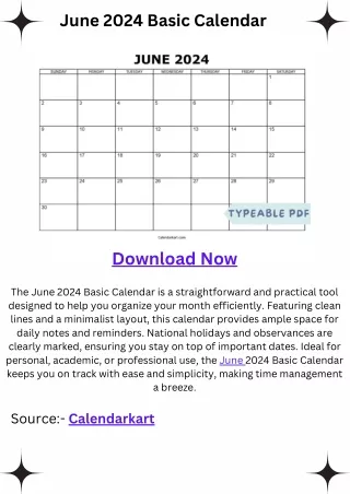 June 2024 Calendars - CalendarKart