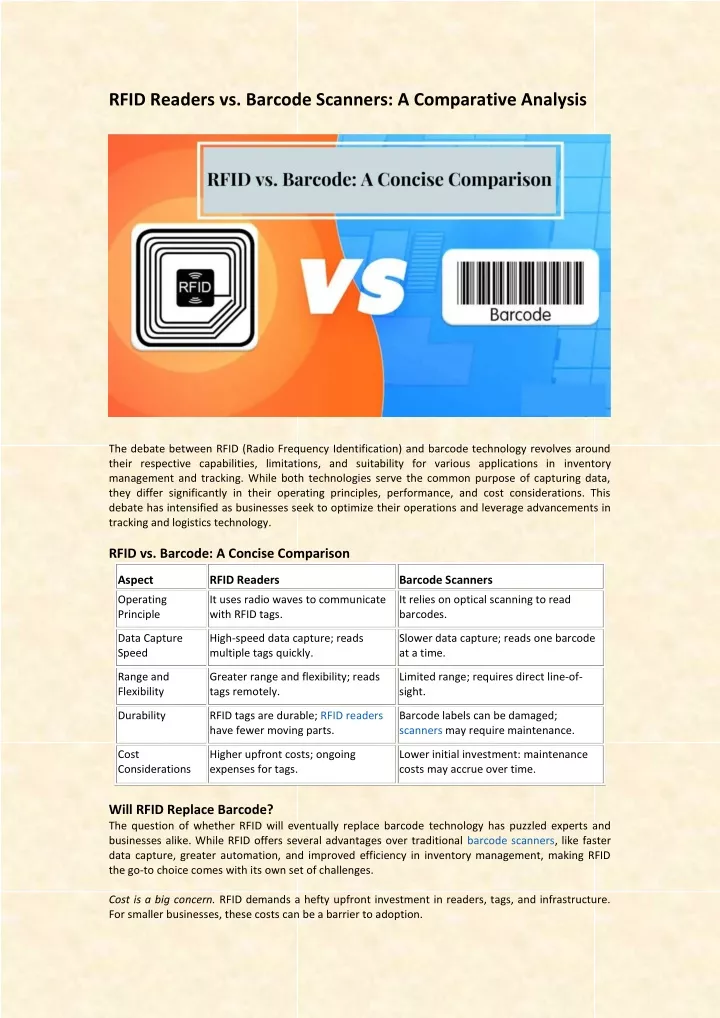 rfid readers vs barcode scanners a comparative