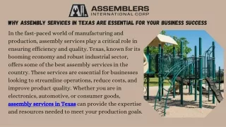 Professional Assembly Services in Texas  Assemblers International