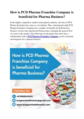 How is PCD Pharma Franchise Company is beneficial for Pharma Business?