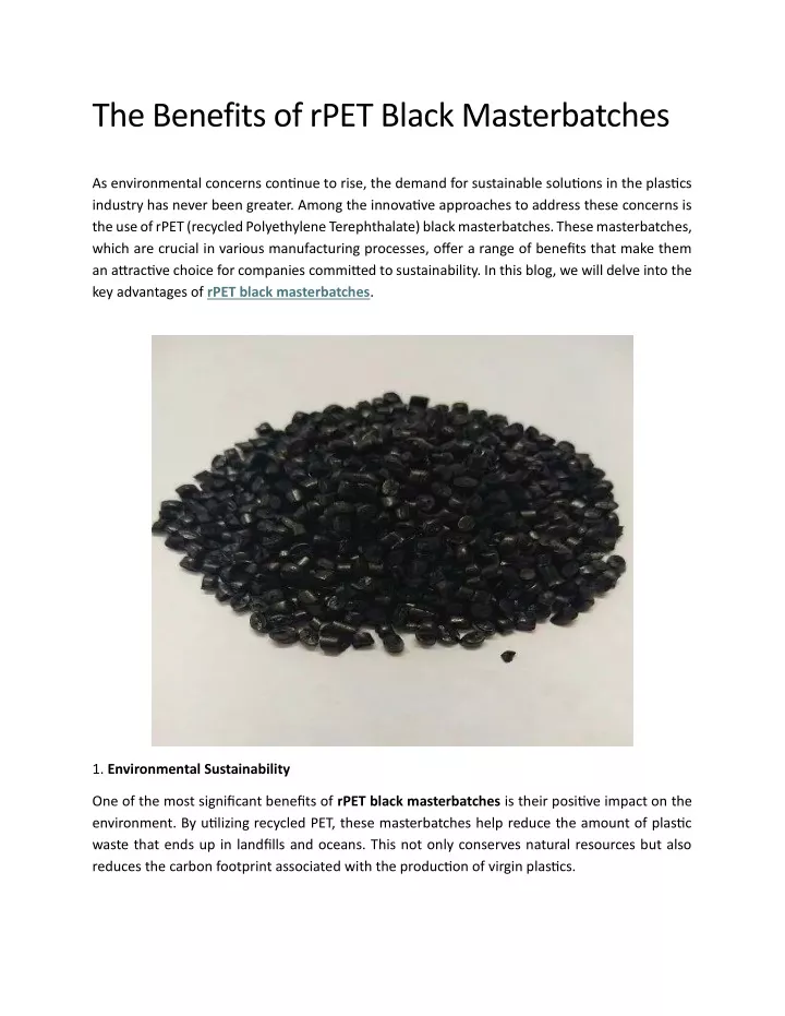 the benefits of rpet black masterbatches