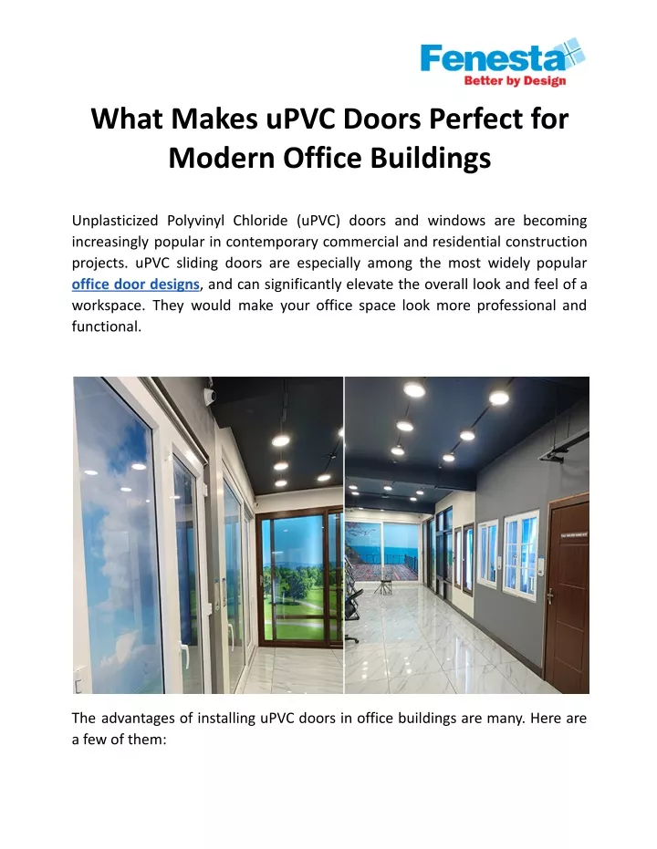 what makes upvc doors perfect for modern office