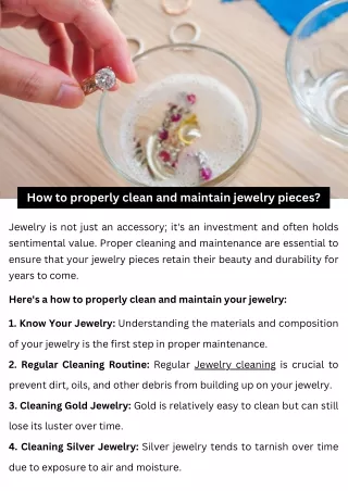How to properly clean and maintain jewelry pieces