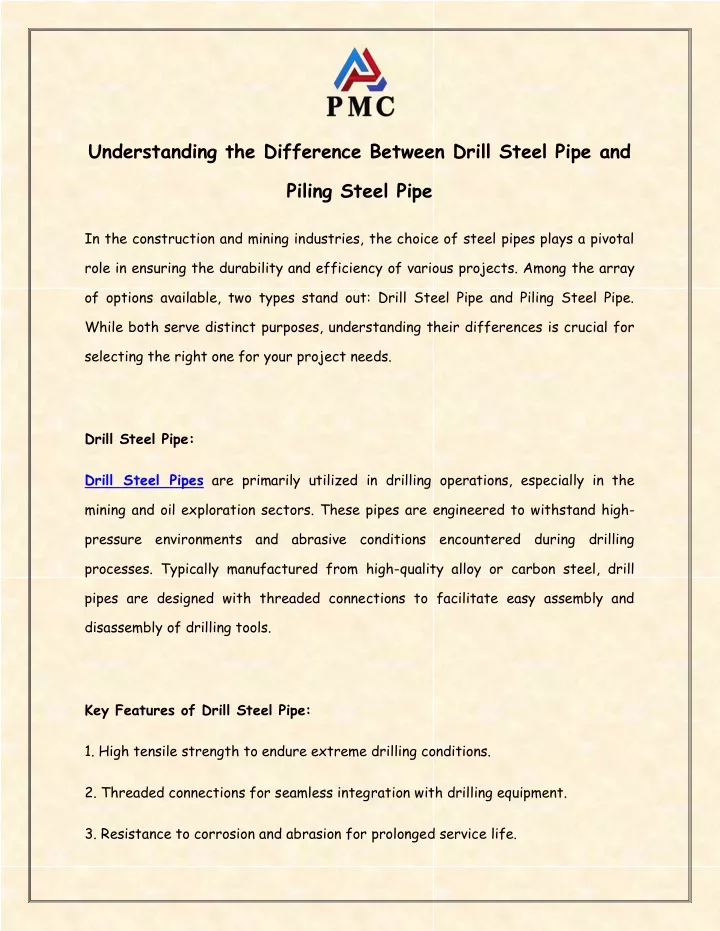 understanding the difference between drill steel