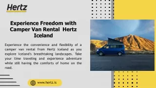 A Memorable Adventure with top Camper Van Rental Iceland - Hertz Iceland