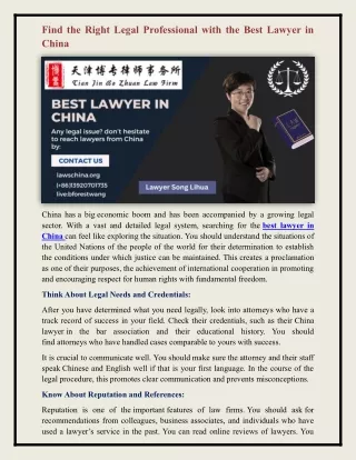 best lawyer in China