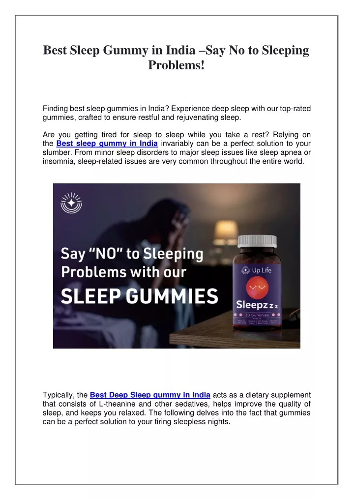 best sleep gummy in india say no to sleeping