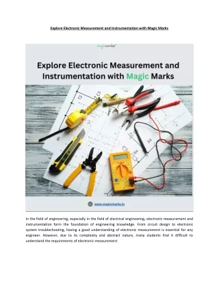 Explore Electronic Measurement and Instrumentation with Magic Marks