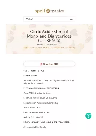Citric Acid Esters of Mono and Diglycerides (CITREM)