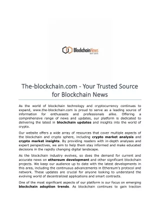 The-blockchain.com - Your Trusted Source for Blockchain News