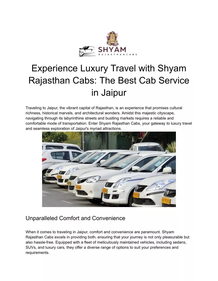 experience luxury travel with shyam rajasthan