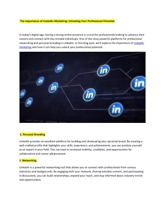 The Importance of LinkedIn Marketing