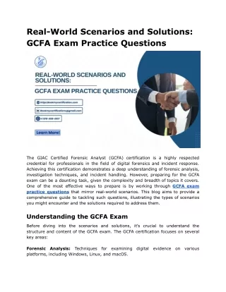 Real-World Scenarios and Solutions_ GCFA Exam Practice Questions