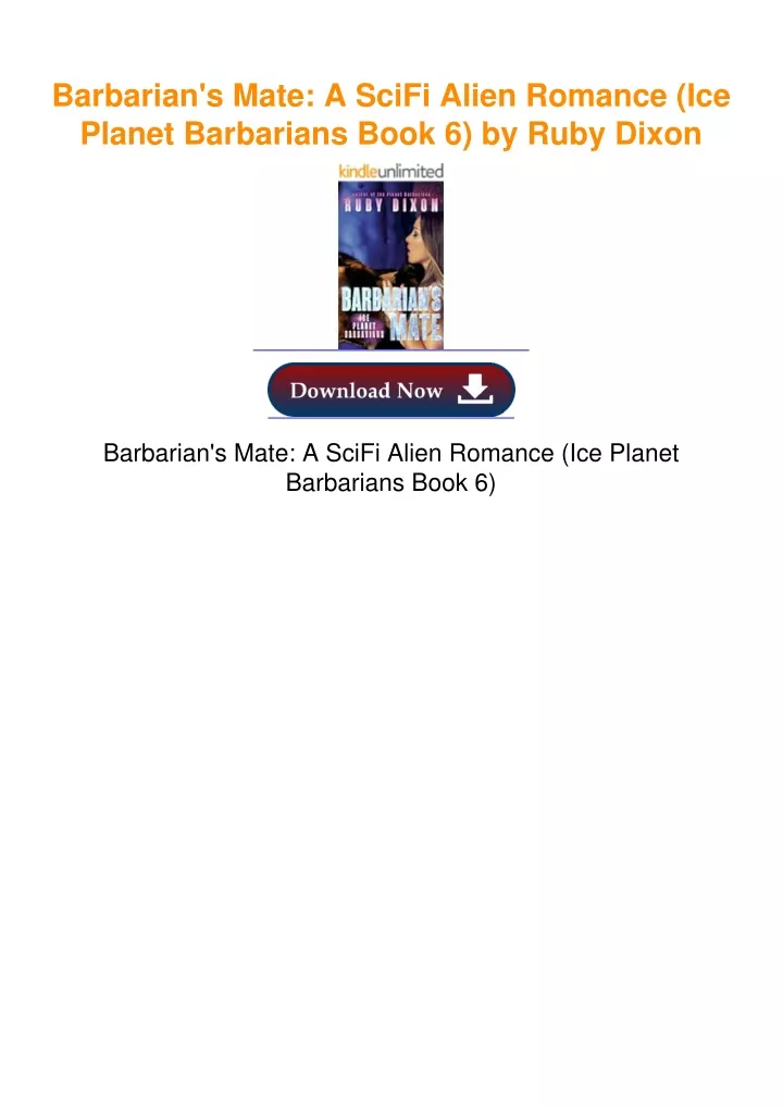 PPT - Barbarian's Mate: A SciFi Alien Romance (Ice Planet Barbarians ...