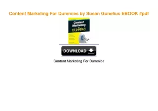 Content Marketing For Dummies by Susan Gunelius ebook