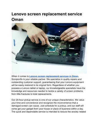 Lenovo screen replacement service Oman