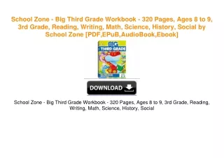 School Zone - Big Third Grade Workbook - 320 Pages, Ages 8 to 9, 3rd Grade, Reading,