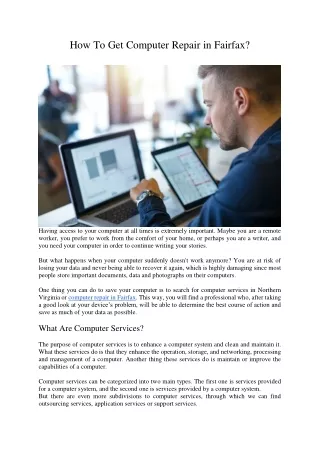 how to get computer repair in fairfax